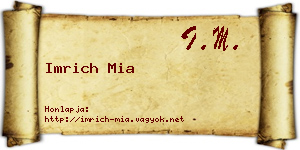 Imrich Mia névjegykártya